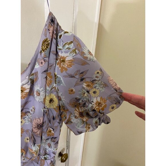 ASTR The Label Women's Lavender Floral One Shoulder Mini Dress - Small - Picture 2 of 14